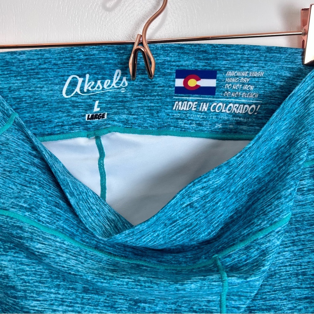 Aksels Colorado Flag Leggings Teal Forest Print Size L - Picture 2 of 7